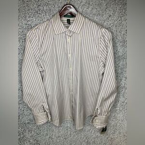 NWT Lauren Ralph Lauren XL Striped Perfect Button Down Western Shirt
